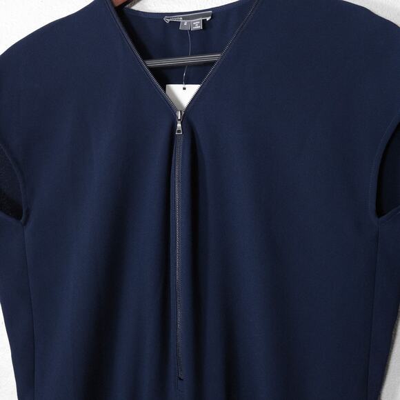 NEW Vince Women’s Jumpsuit Navy Blue Short Sleeve Boho Drawstring Waist Size 2 - Picture 4 of 9